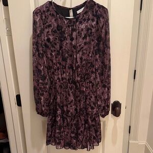 Allison Joy Long Sleeve Dress in Purple and Black